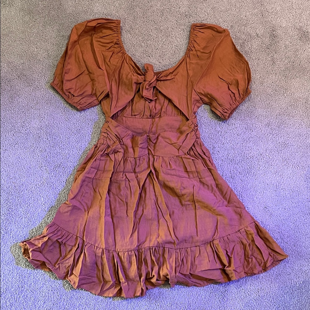 Charming Rust Mini Dress - Picture 3 of 8